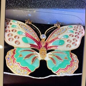 Kenneth Jay Lane Multicolor Butterfly Brooch